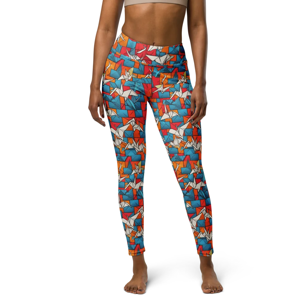 Origami Voltage on Yoga Leggings — Front