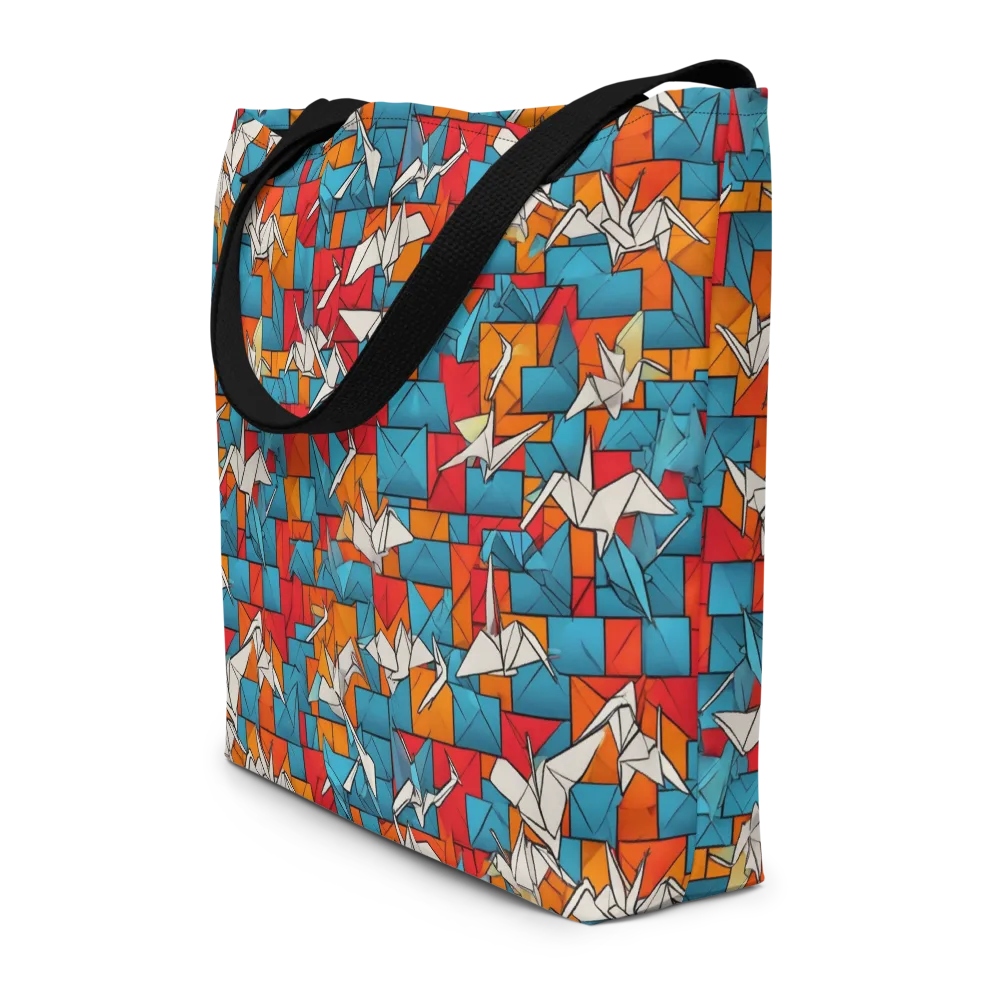 Origami Voltage on Large Tote Bag W/ Pocket — Front