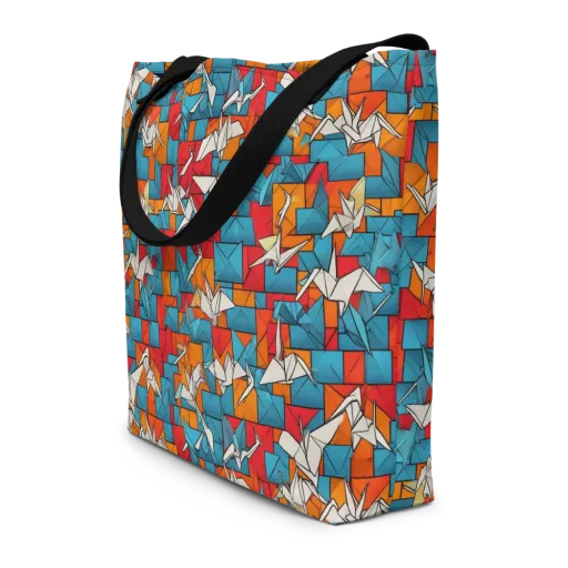 Origami Voltage on a Large Tote Bag W/ Pocket