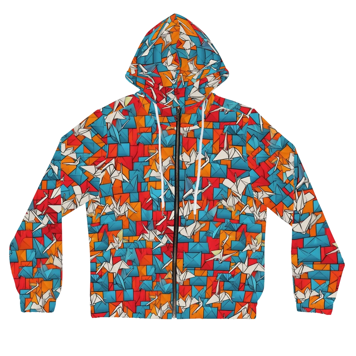 Origami Voltage on Women's Full-Zip Hoodie — Front