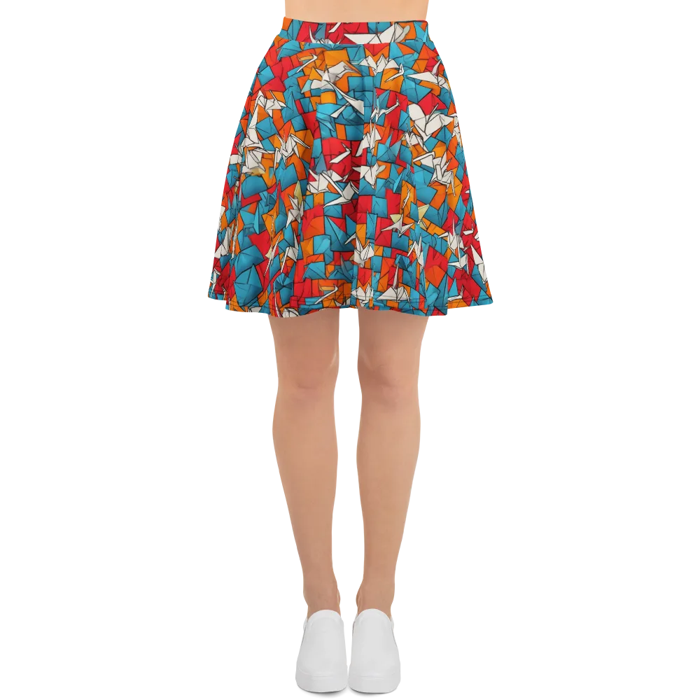 Origami Voltage on Skater Skirt — Front