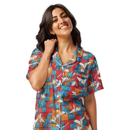 Origami Voltage on a Women's Short Sleeve Pajama Top