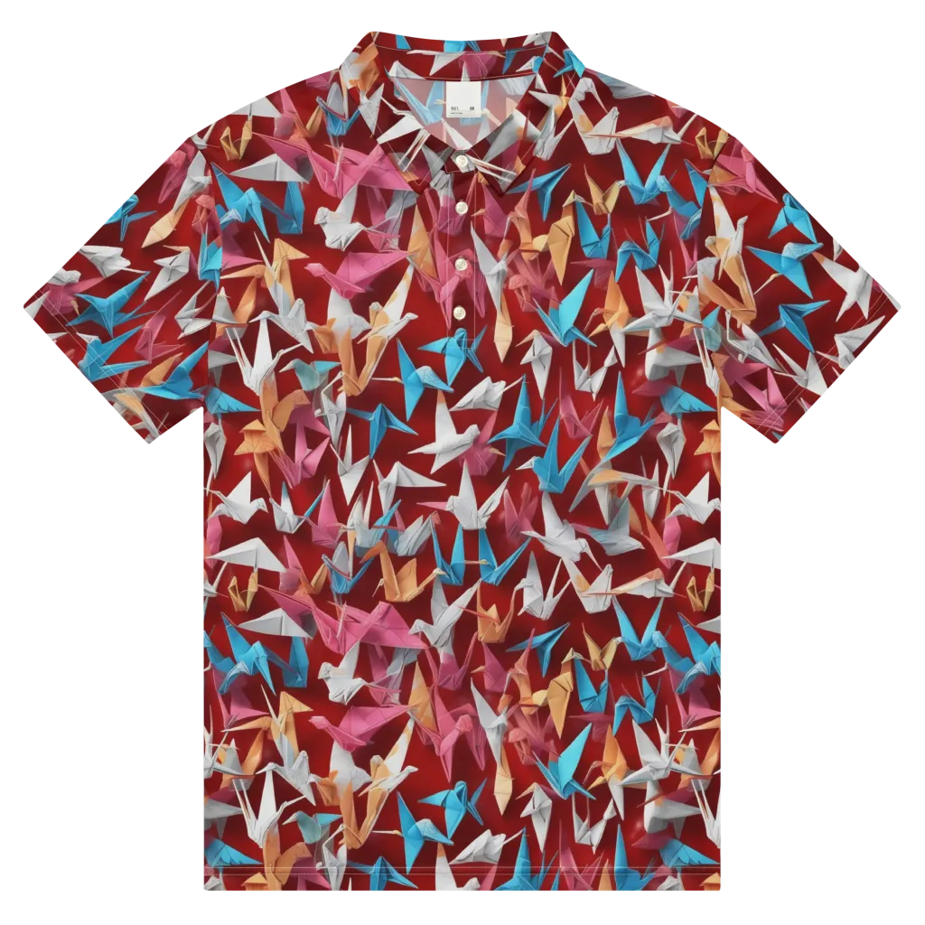 Crane Cascade on Men's Slim Fit Polo Shirt — Front