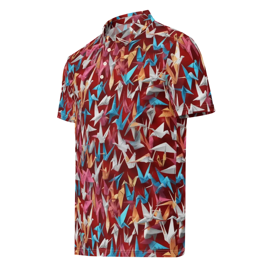 Crane Cascade on Men's Slim Fit Polo Shirt — Left Front