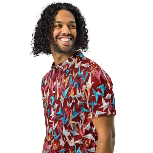 Crane Cascade on a Men's Slim Fit Polo Shirt