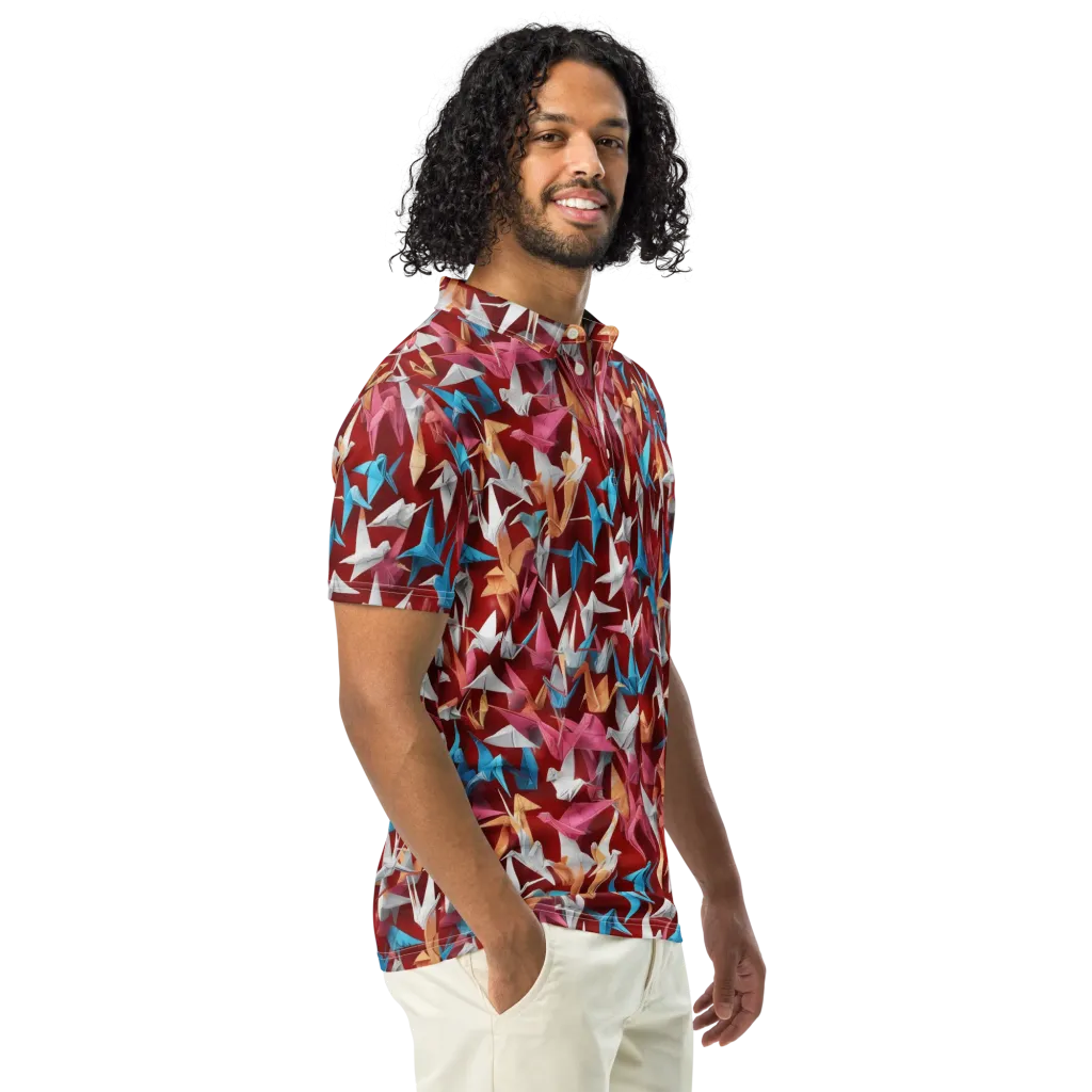 Crane Cascade on Men's Slim Fit Polo Shirt — Right Front