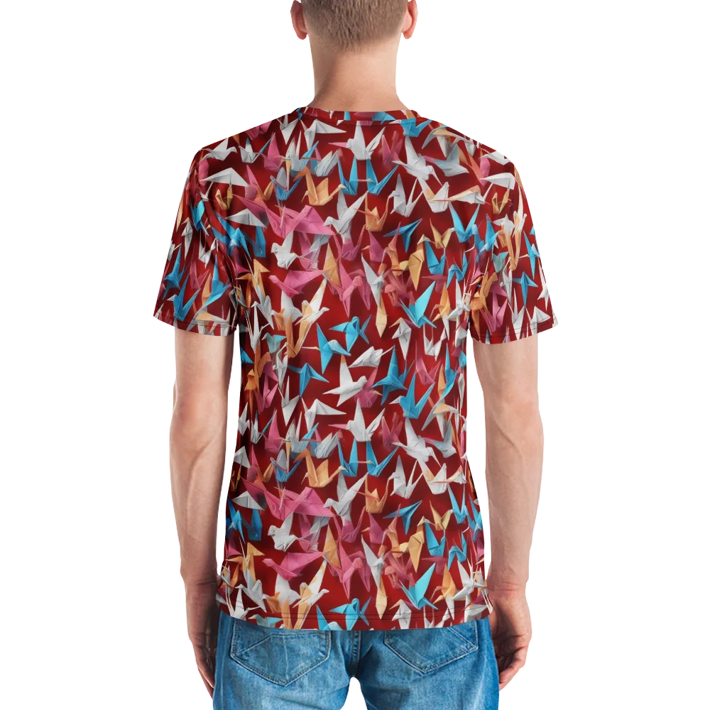 Crane Cascade on Men's Crew Neck T-Shirt — Back