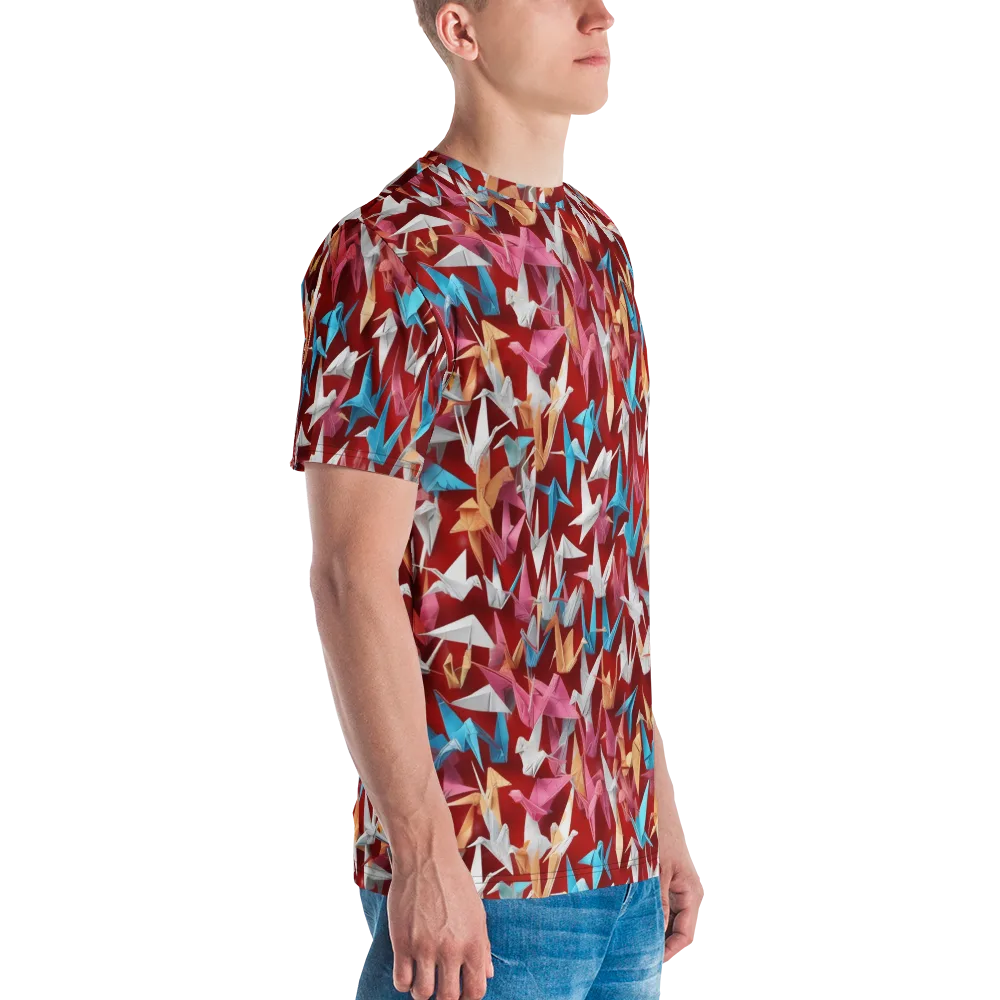 Crane Cascade on Men's Crew Neck T-Shirt — Right