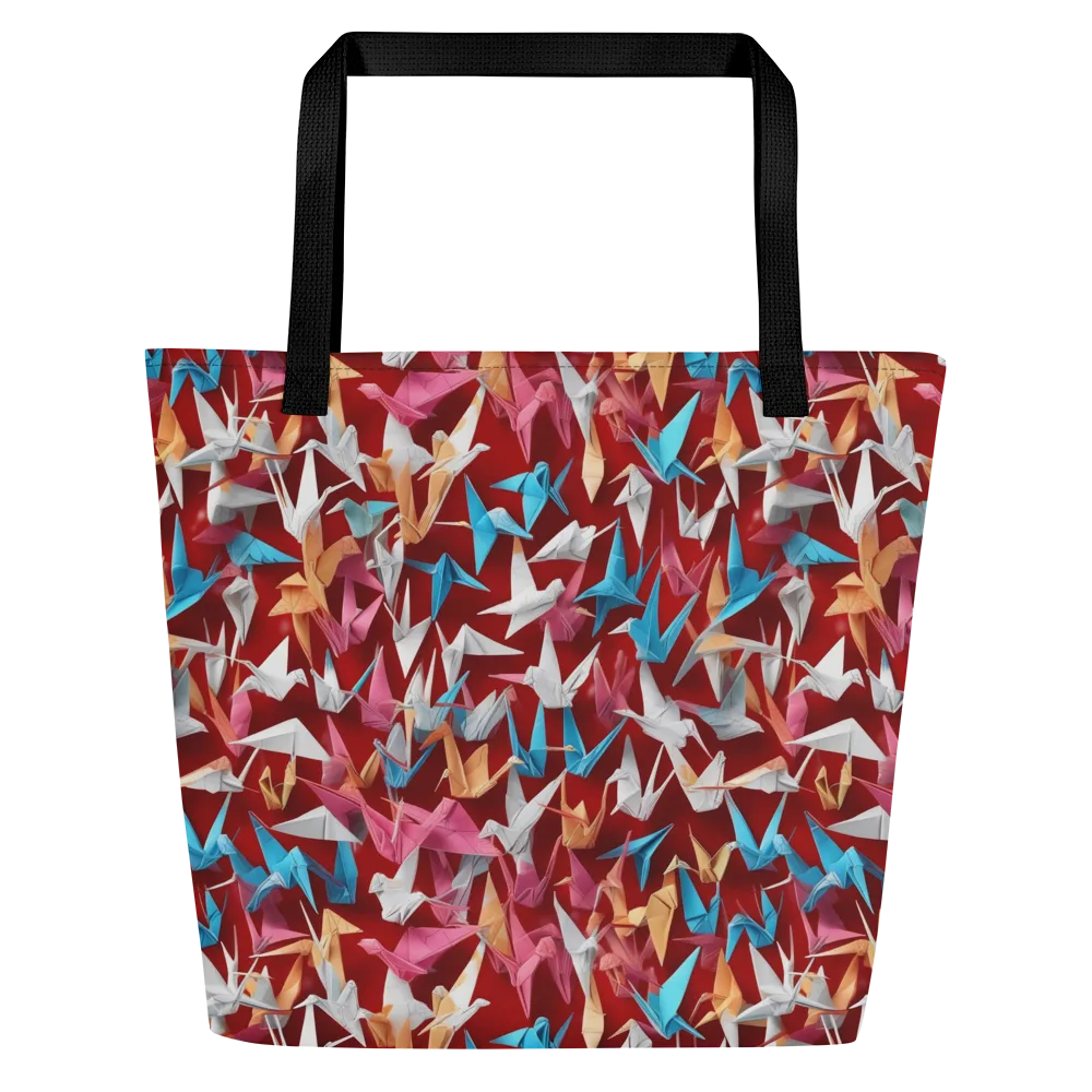 Crane Cascade on Large Tote Bag W/ Pocket — Front