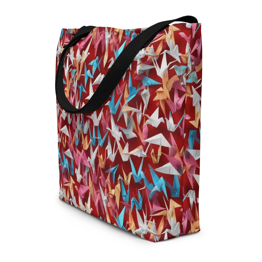 Crane Cascade on Large Tote Bag W/ Pocket — Front