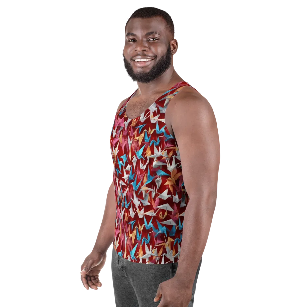 Crane Cascade on Men's Tank Top — Left Front