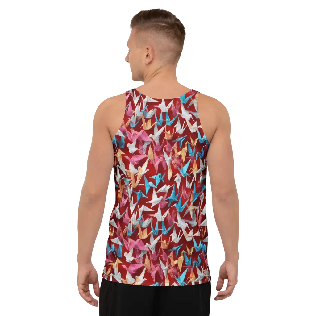 Crane Cascade on Men's Tank Top — Back