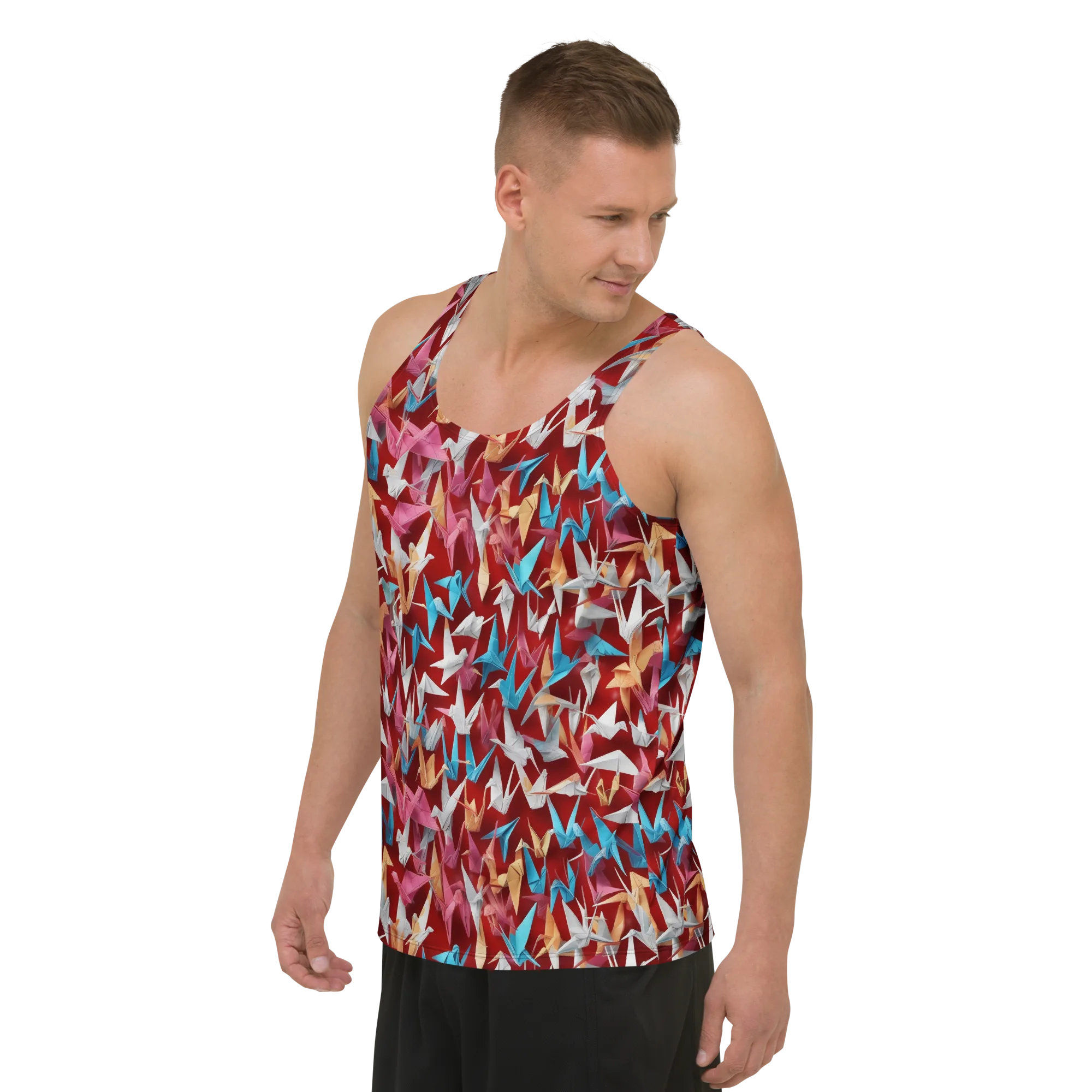 Crane Cascade on Men's Tank Top — Left Front