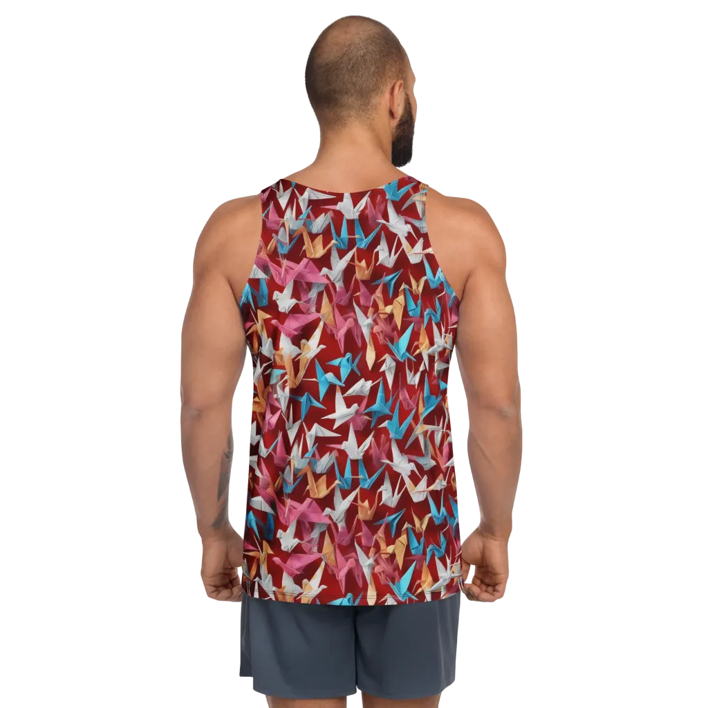 Crane Cascade on Men's Tank Top — Back