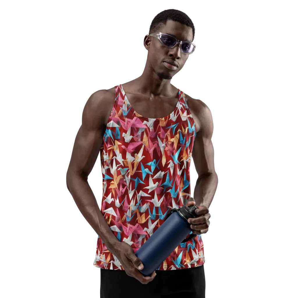 Crane Cascade on Men's Tank Top — Front
