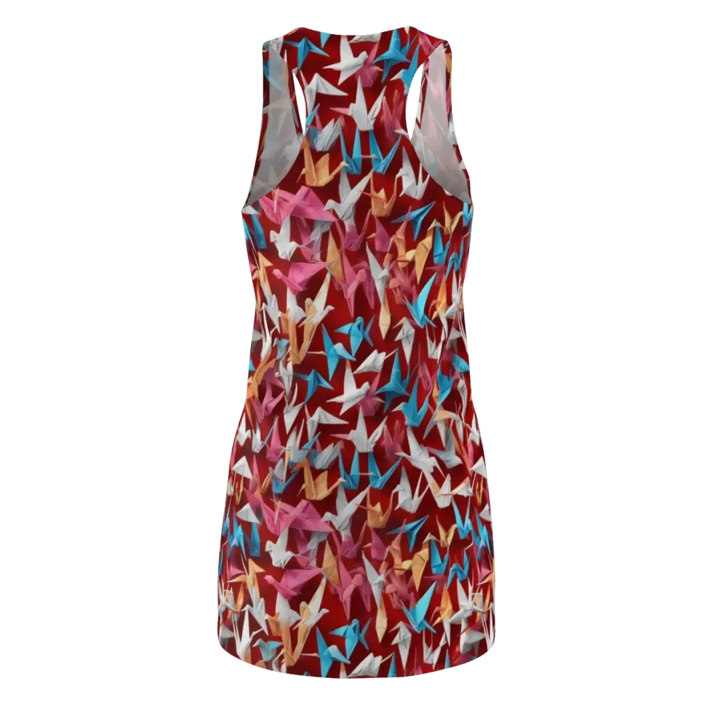 Crane Cascade on Racerback Dress — Back