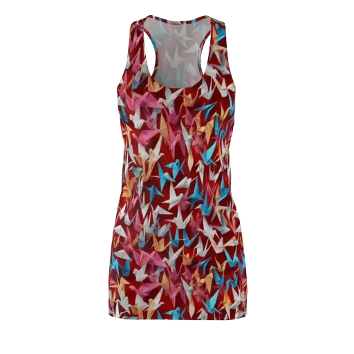 Crane Cascade on a Racerback Dress