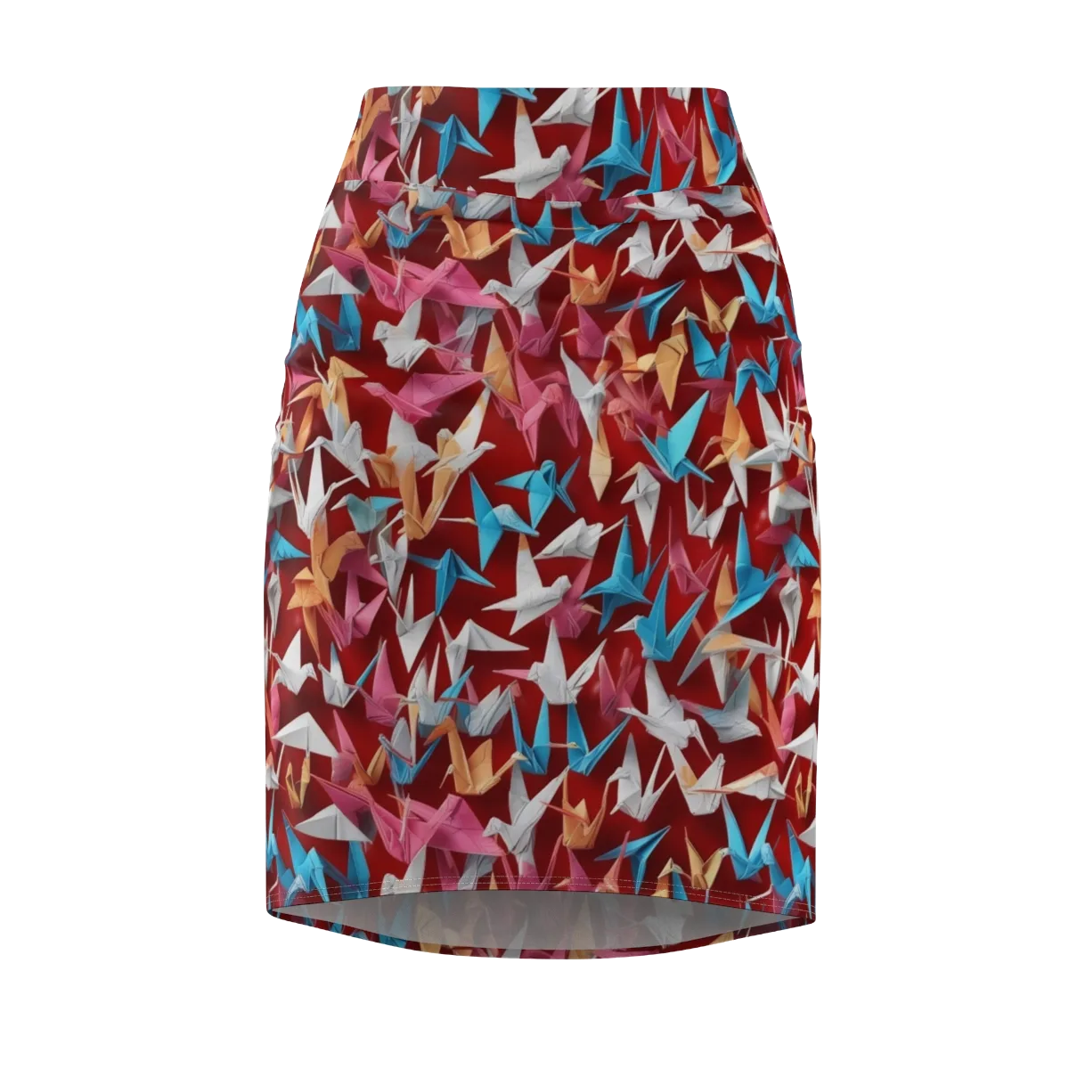 Crane Cascade on Pencil Skirt — Front