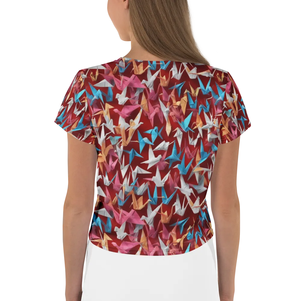 Crane Cascade on Crop Tee — Back