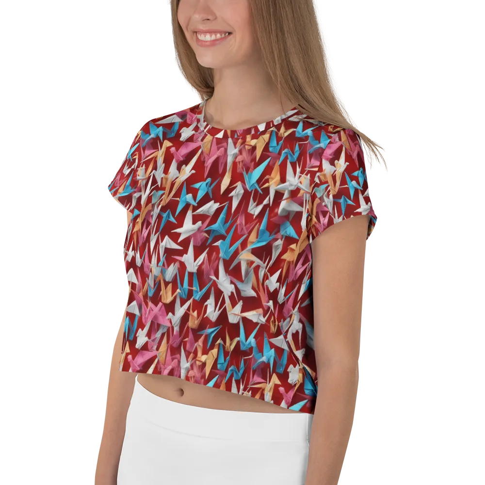 Crane Cascade on Crop Tee — Left