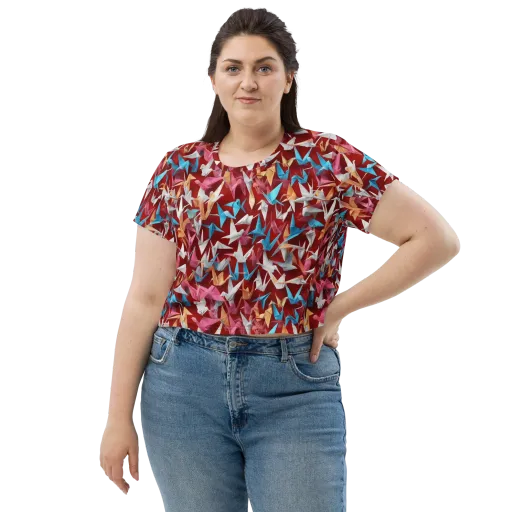Crane Cascade on a Crop Tee