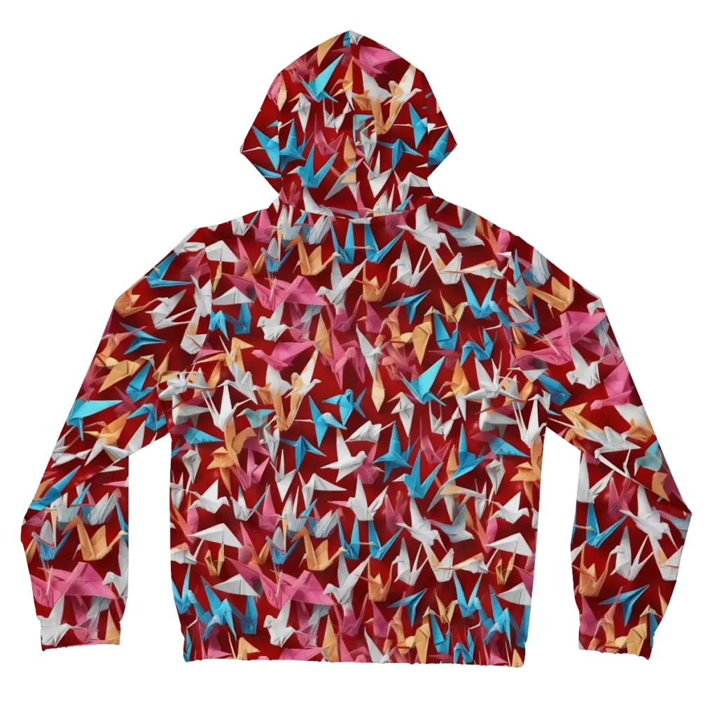 Crane Cascade on Women's Full-Zip Hoodie — Back