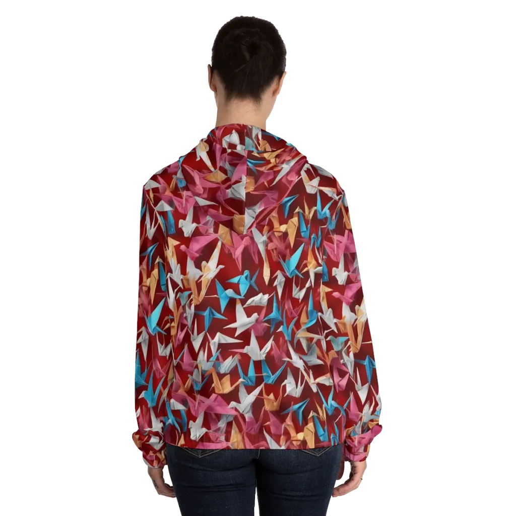 Crane Cascade on Women's Full-Zip Hoodie — Back On Person