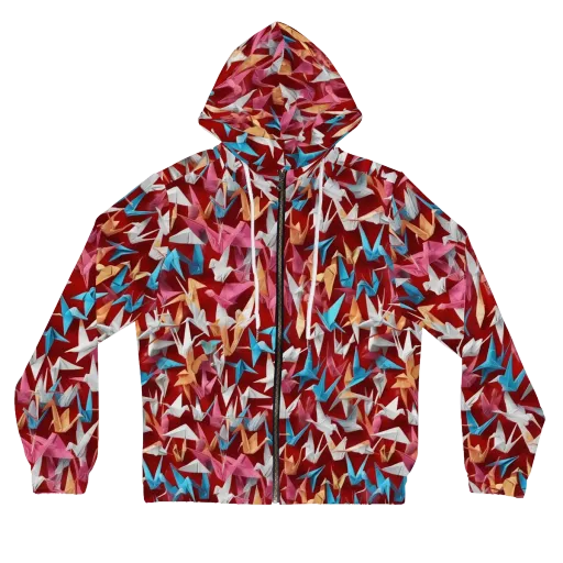 Crane Cascade on a Women's Full-Zip Hoodie