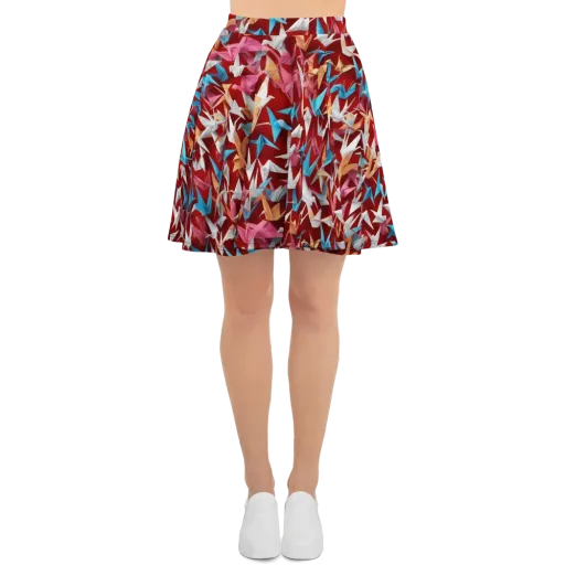 Crane Cascade on a Skater Skirt