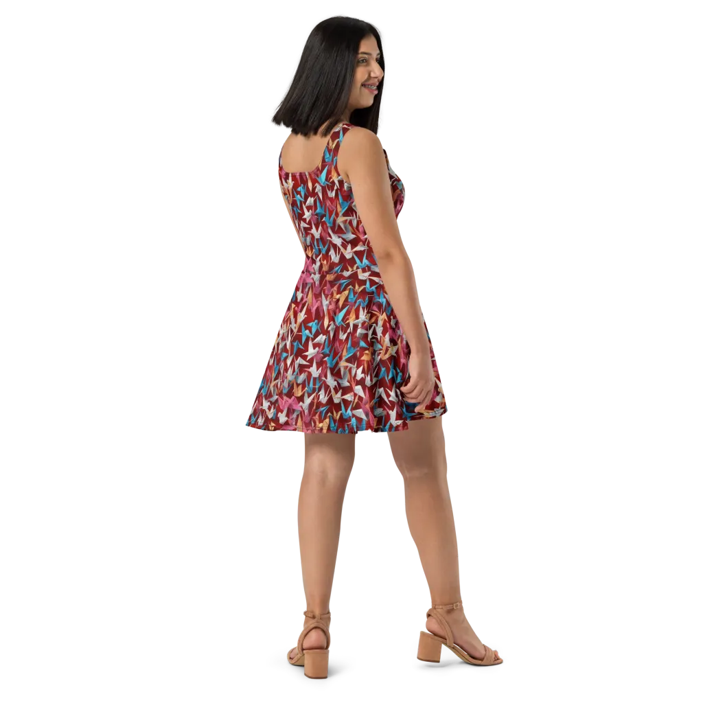 Crane Cascade on Skater Dress — Right