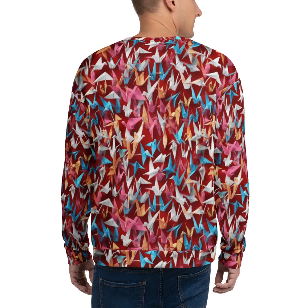 Crane Cascade on Sweatshirt — Back