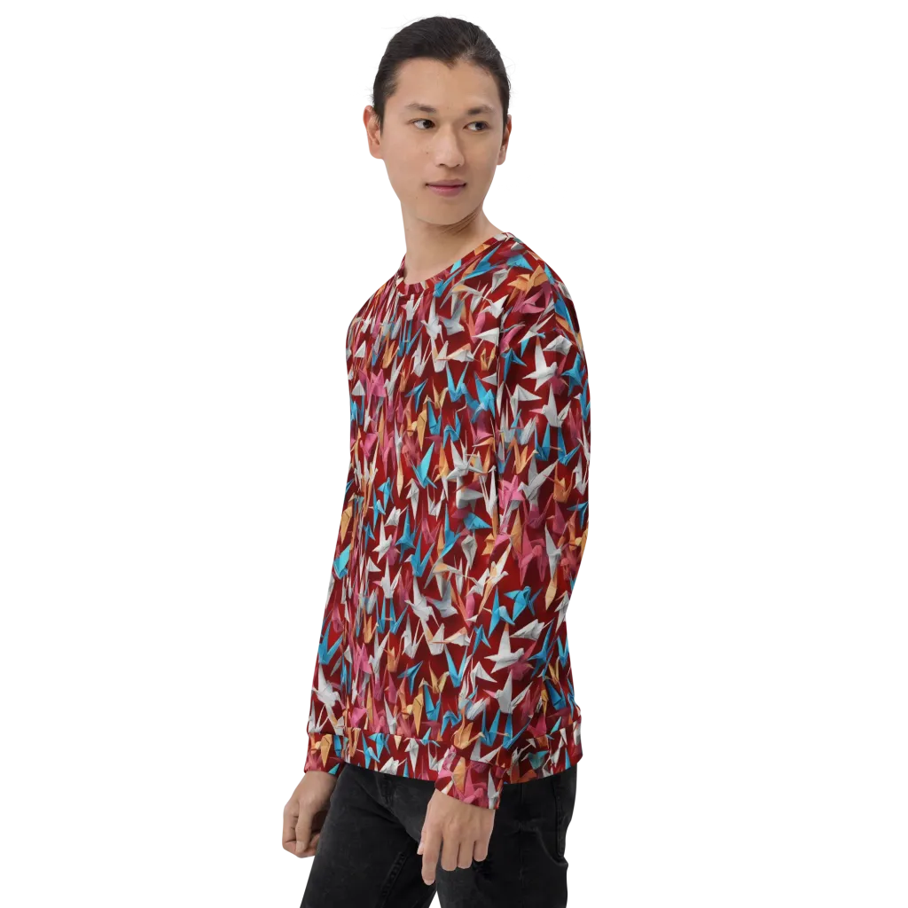 Crane Cascade on Sweatshirt — Left Front