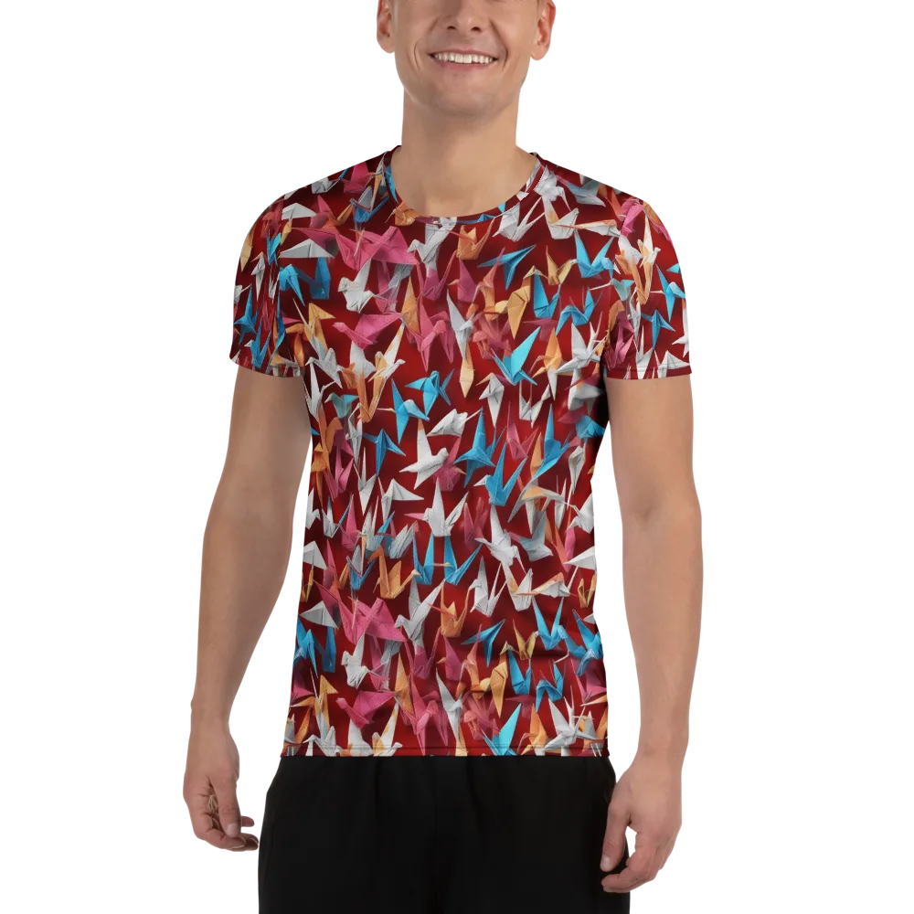 Crane Cascade on Men's Athletic T-Shirt — Front