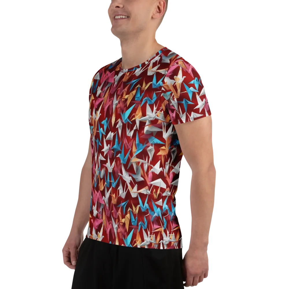 Crane Cascade on Men's Athletic T-Shirt — Left