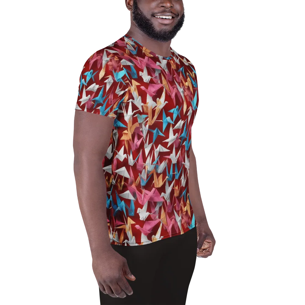 Crane Cascade on Men's Athletic T-Shirt — Right