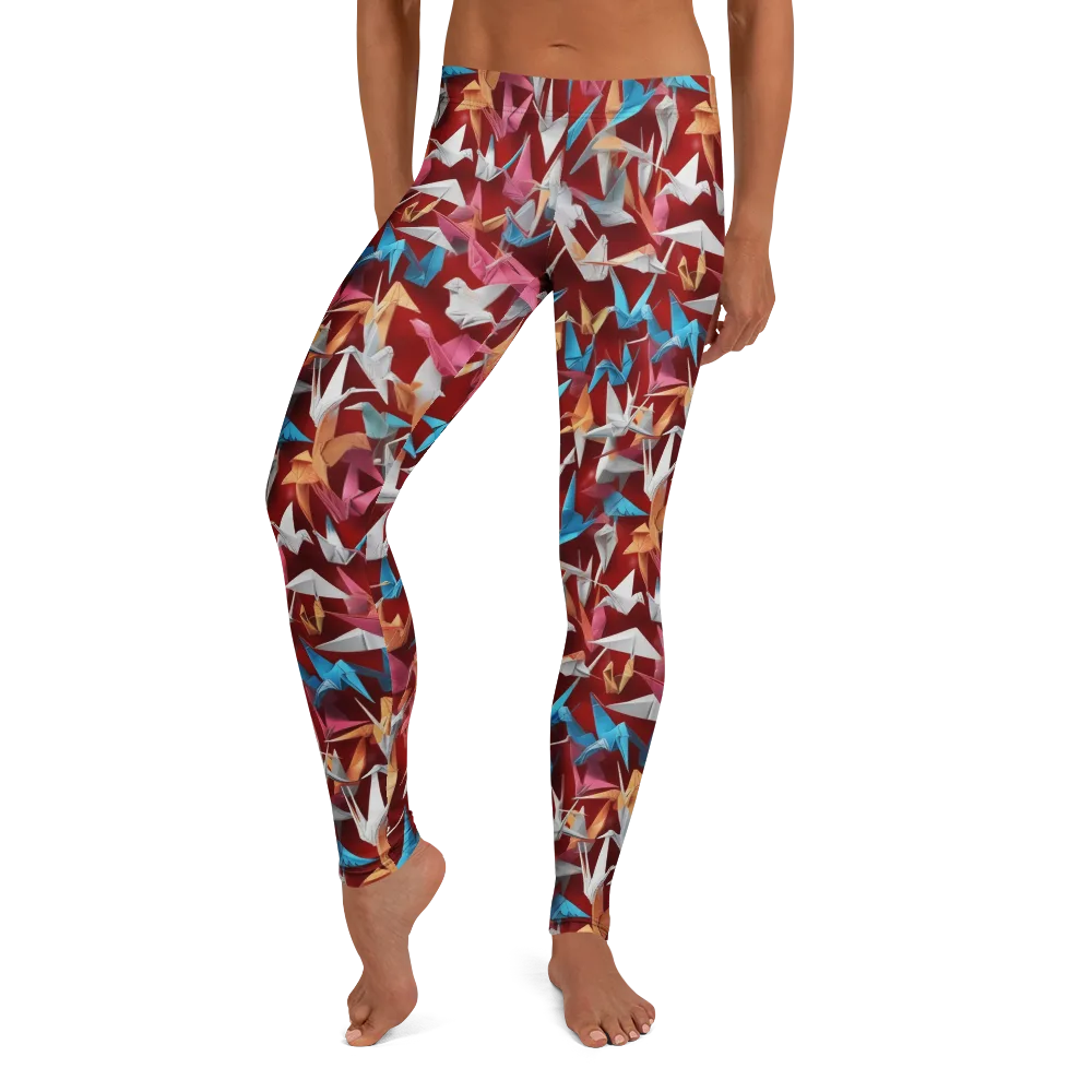 Crane Cascade on Leggings — Front