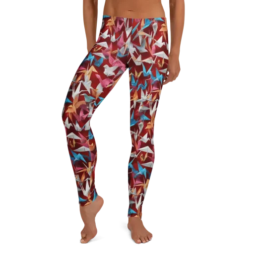 Crane Cascade on a Leggings