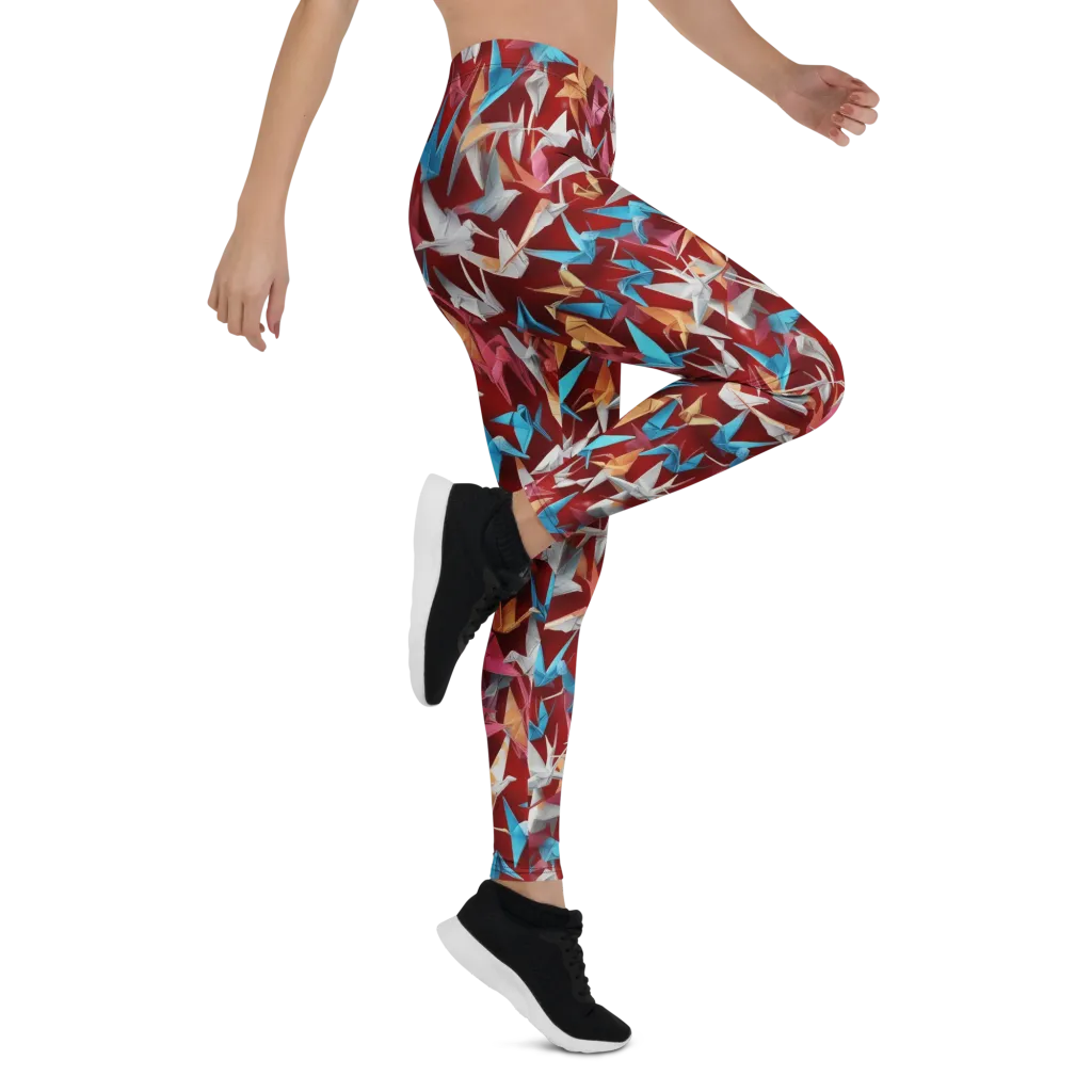 Crane Cascade on Leggings — Right