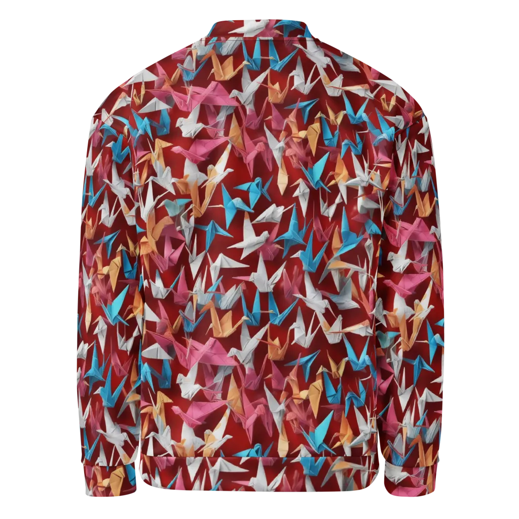 Crane Cascade on Bomber Jacket — Back