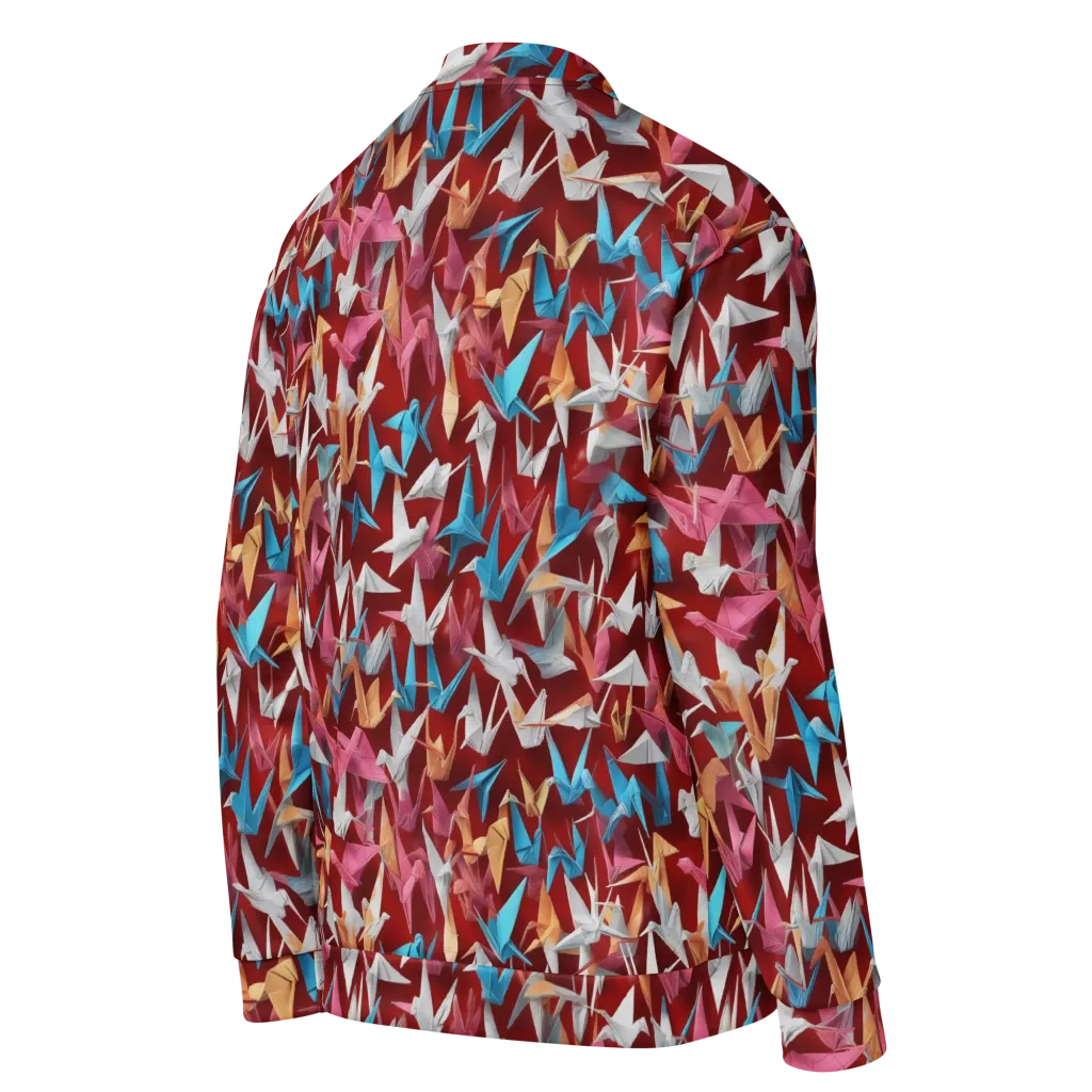 Crane Cascade on Bomber Jacket — Right Back