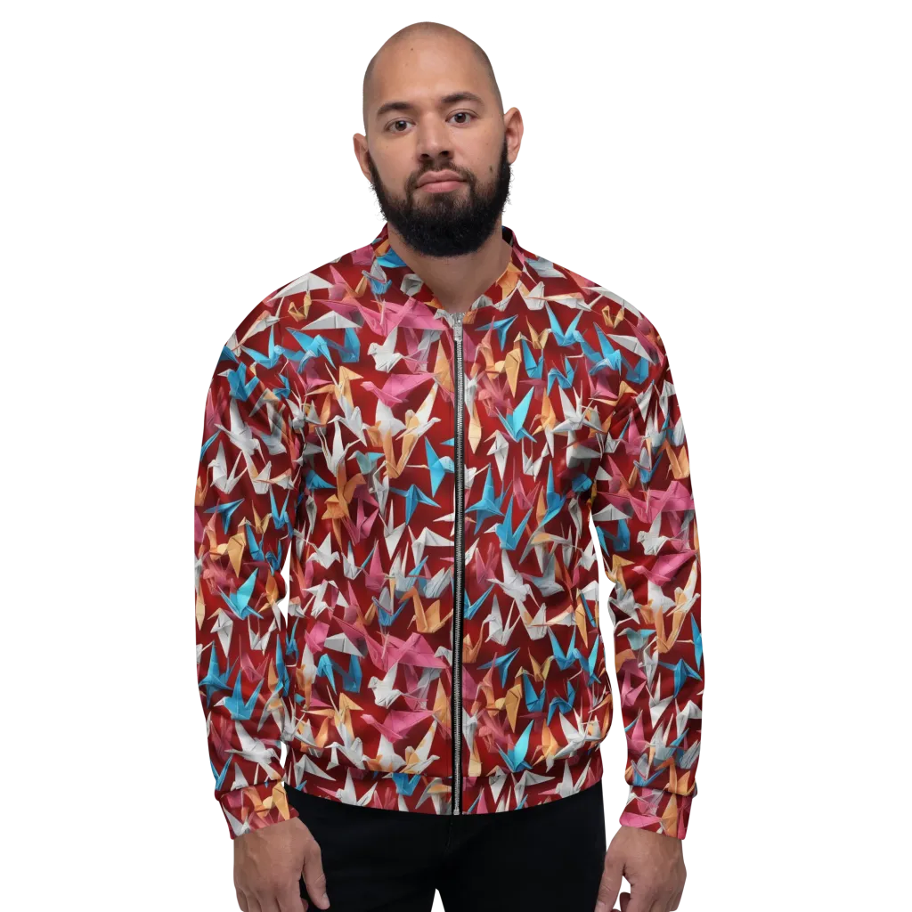 Crane Cascade on Bomber Jacket — Front