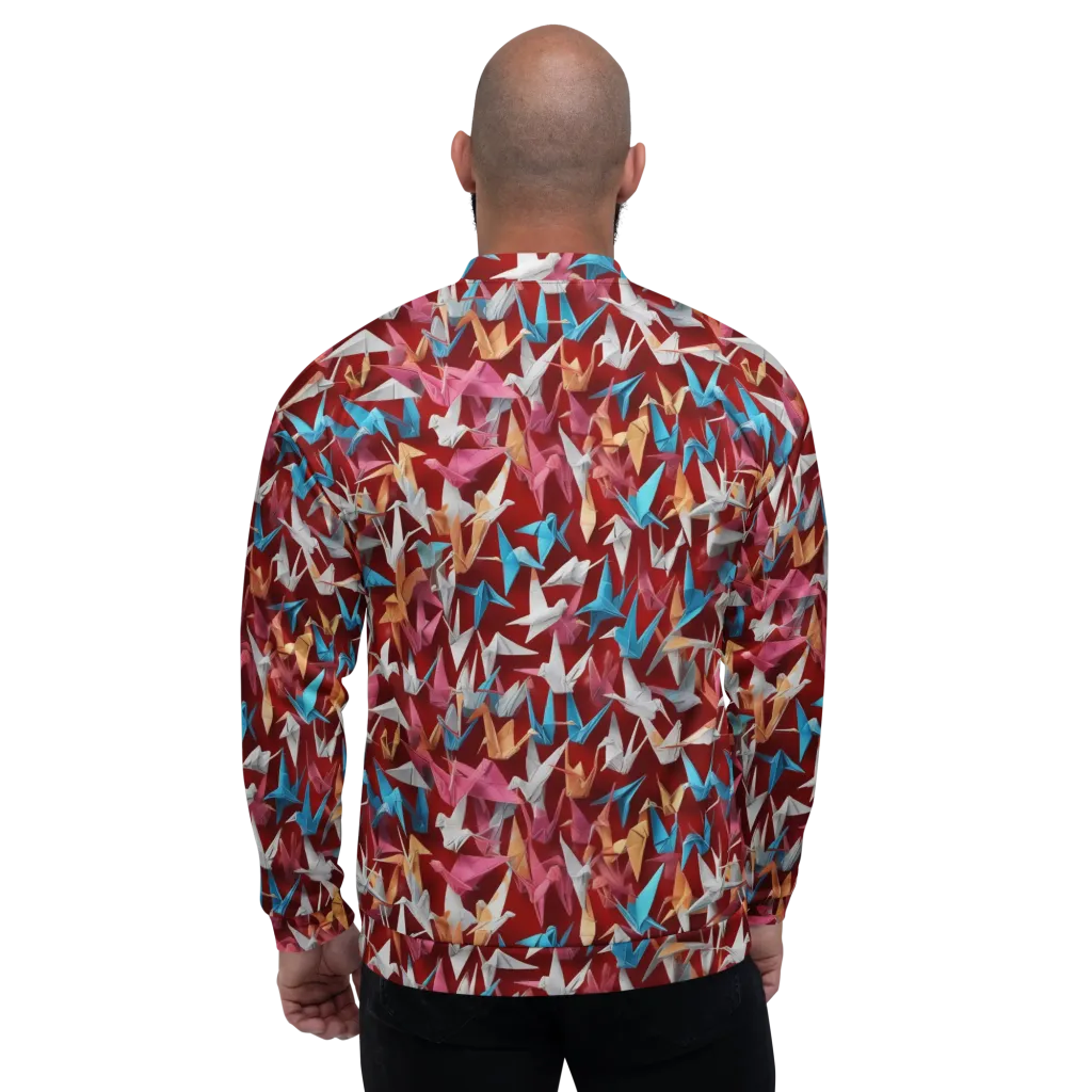 Crane Cascade on Bomber Jacket — Back