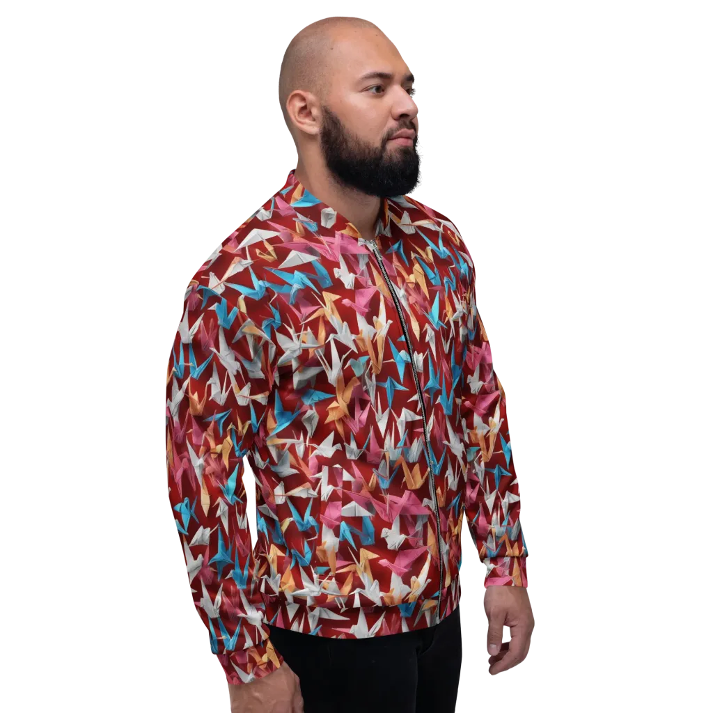 Crane Cascade on Bomber Jacket — Right