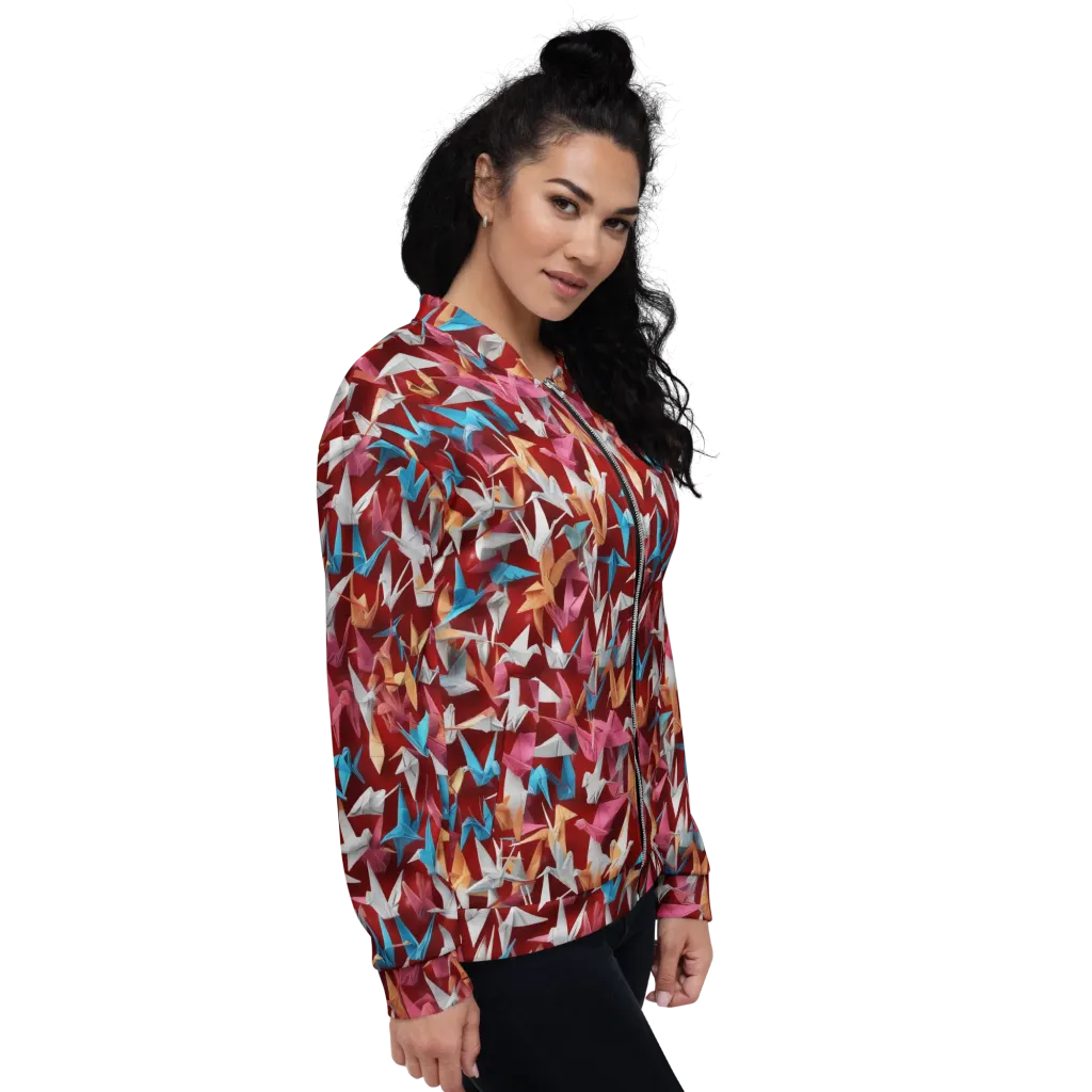 Crane Cascade on Bomber Jacket — Right