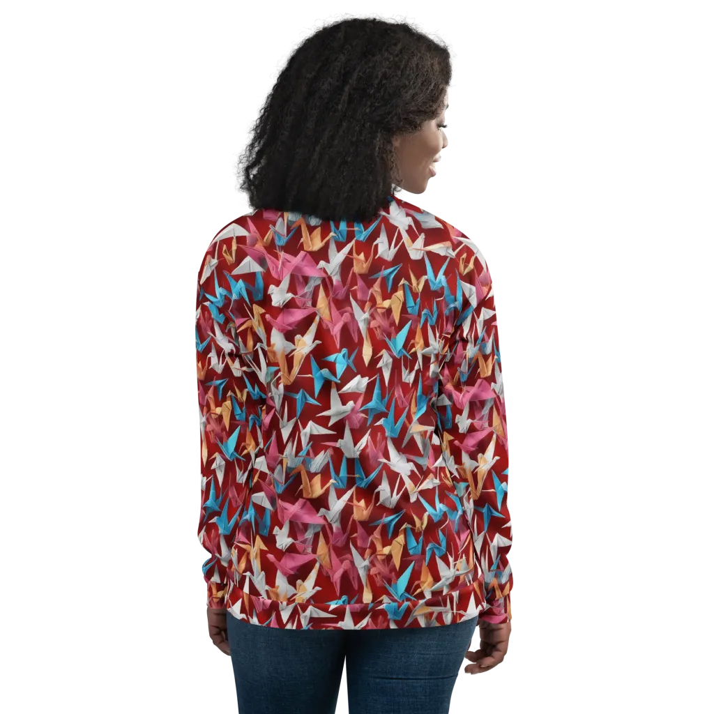 Crane Cascade on Bomber Jacket — Back