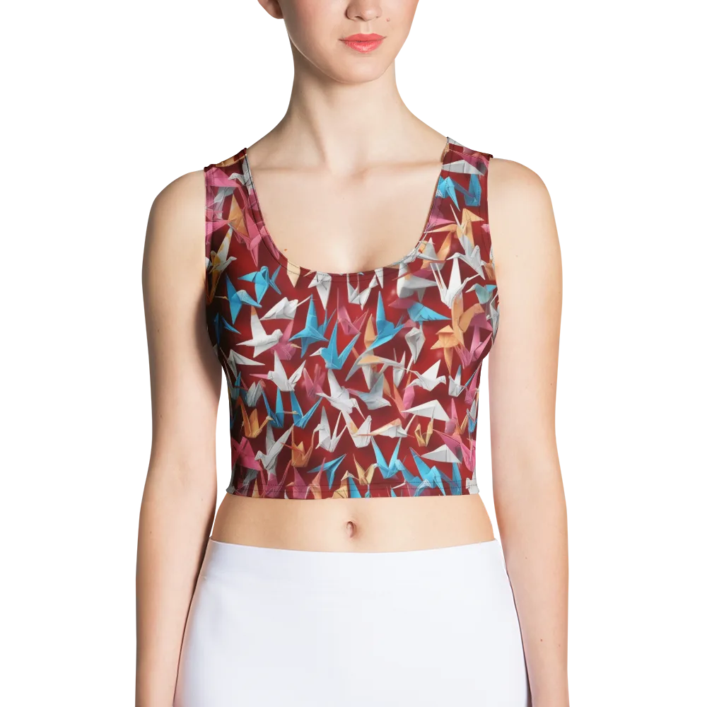 Crane Cascade on Crop Top — Front