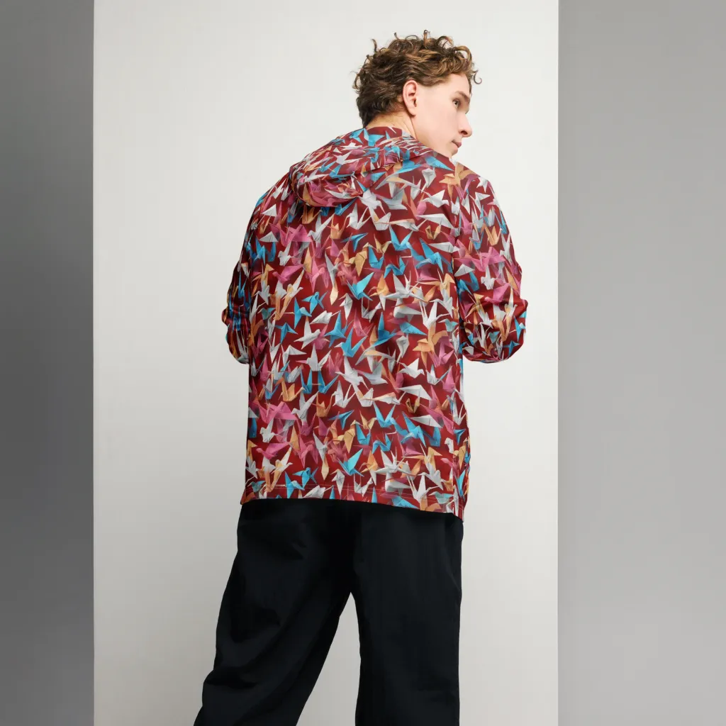 Crane Cascade on Men's Windbreaker — Back