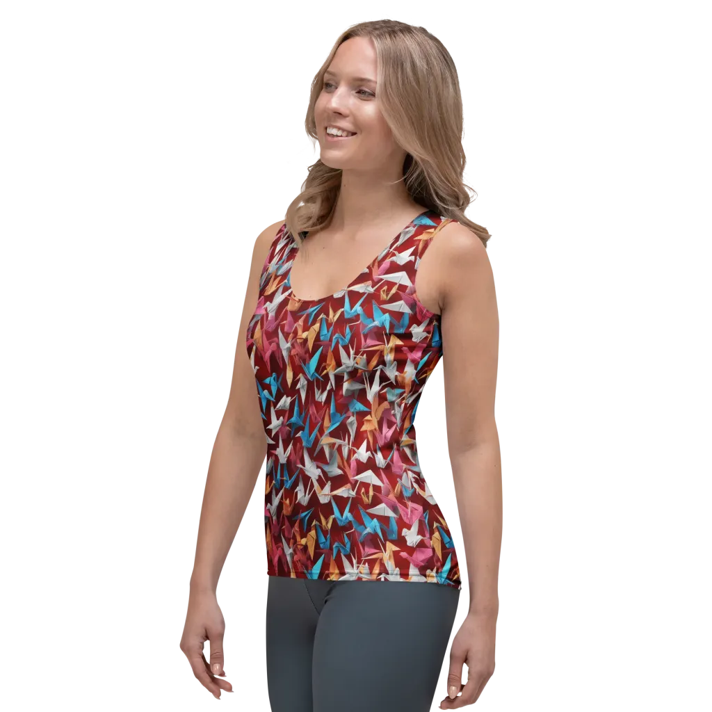 Crane Cascade on Women's Tank Top — Left Front