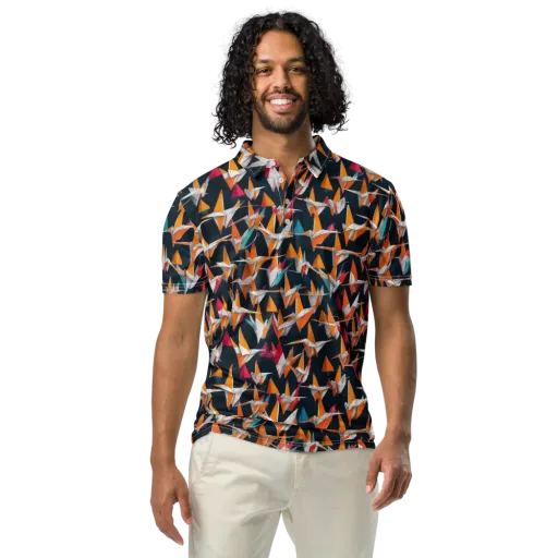 Origami Flight on a Men's Slim Fit Polo Shirt