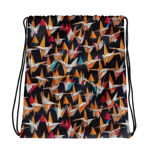 Origami Flight on a Drawstring Bag